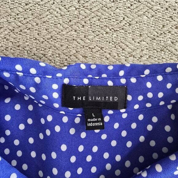 The Limited Purple and White Polka Dot Dress Shirt - Size Large - Picture 4 of 10